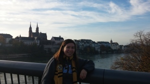 Me in front of the Rhine in Basel